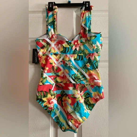 NWT ladies one piece tropical swimsuit by Jantzen - Picture 2 of 5